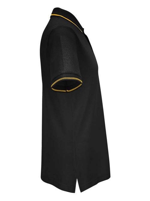 Polo uomo mezza manica nera con logo Versace jeans Couture | 79GAGT08CJ01TG89